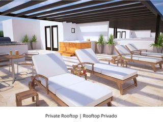 Penthouse, terraza privada de 65 m2,  casa club con alberca, bar deportivo