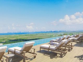 Departamento con rooftop y vista al mar, alberca infinity y mas en venta Cancún