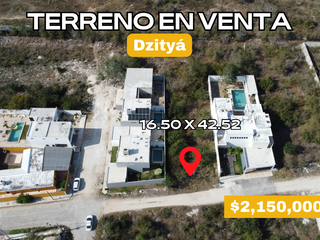 TERRENO/LOTE EN VENTA MÉRIDA DZITYÁ, 679.65M2, URBANIZADO, LUZ FRENTE DEL LOTE