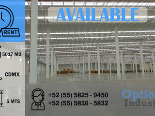 New industrial warehouse for rent in Mexico City