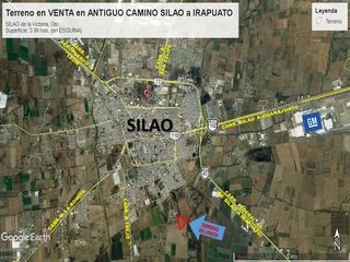 Terreno VENTA Antigua Carr Silao-Irapuato ESQUINA junto Mancha Urbana SILAO 4has
