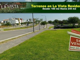 Venta de Terrenos en La Vista Residencial, Desde 160 m2, Alberca, Seguridad 24.7