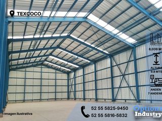 Rent now industrial warehouse in Texcoco