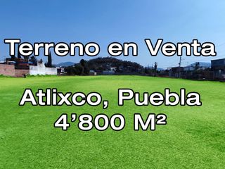 Vendo Terreno 4800m cerca del Zocalo de Atlixco Puebla
