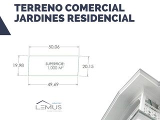 VENTA DE TERRENOS COMERCIALES  JARDINES RESIDENCIAL PACHUCA HGO DE 1,000 M2