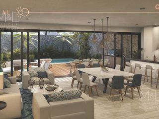 Departamento en Venta en Cancún. ANTAAL Puerto Cancún Garden 4 Recámaras 575 m2 Vista Campo de Golf