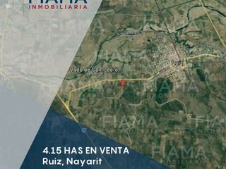 4.15 HECTAREAS EN VENTA EN LA ENTRADA DE RUIZ, NAYARIT