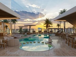 Departamento con terraza y vista a la laguna club de playa, en pre-venta