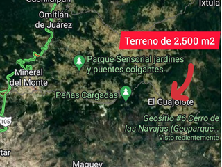 Venta de terreno en el Guajolote. A 20min de Real del Monte Hgo