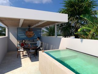 Casa de playa mod. Aqua a estrenar con roof-garden y piscina en Chelem, Yucatán
