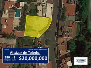 Terreno 580 m2 plano y limpio en Alcázar de Toledo.