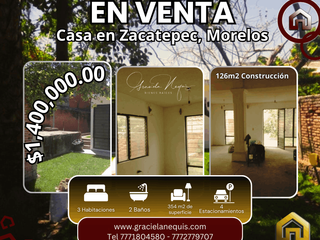 Casa en Col. Benito Juarez, Zacatepec; Morelos. C- 215