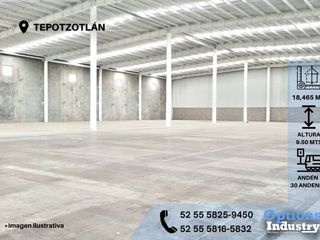 Immediate rent of industrial warehouse in Tepotzotlán