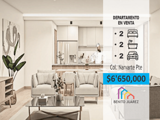 VENTA DE DEPARTAMENTO EN NARVARTE PONIENTE BENITO JUAREZ