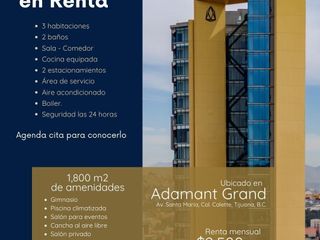 Departamento de lujo en RENTA! Adamant Grand - Nivel 22 - 113 m2