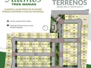 VENTA TERRENOS ÁLAMOS DESDE 200 m2 / CIUDAD 3 MARÍAS / MORELIA