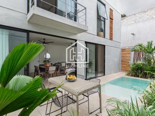 Villa en Tulum 3 Recamaras a 8 min de zona hotelera, con piscina privada, Gym, club de playa