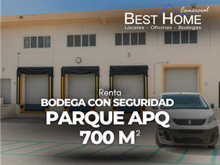 Bodega de 700 m2 en renta en parque APQ Cancún