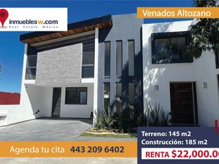 CASA EN RENTA EN VENADOS ALTOZANO, MORELIA