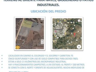 Terreno 30,000m2 al oriente para vivienda naves gasolinera o patios industriales