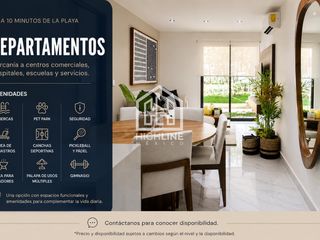 Departamento de 2 recamaras en Playa del Carmen a 10 min de la playa/Acepta credito Hipotecario