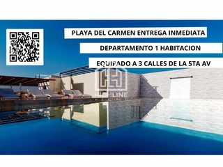 Departamento en venta Playa del Carmen cerca de la playa con rooftop vista al mar entrega inmediata
