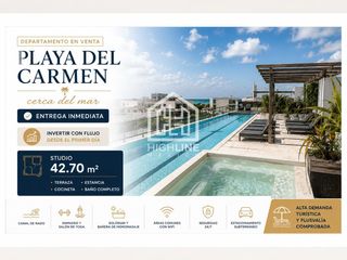 Departamento en venta Playa del carmen  cerca del Mar Entrega Inmediata con gimnasio