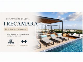 Departamento en venta Playa del Carmen 1 recamara  cerca de 5ta Avenida con alberca y gimnasio