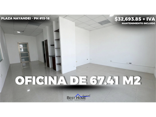 Oficina PH #15-16 de 67.41 m2 en renta Plaza Nayandei - Cancún