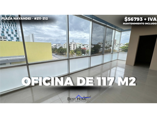 Oficina en renta 211-212 de 117.10 m2 en Plaza Nayandei - Cancún