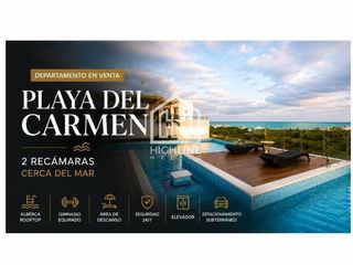 Departamento en venta Playa del Carmen 2 recámaras cerca del mar con alberca roof y gimnasio