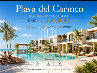 CASAS Y DEPARTAMENTOS  EN VENTA  2 HABITACIONES  PLAYA DEL CARMEN  DESDE 1.3 MDP