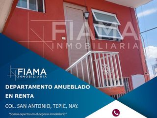 DEPARTAMENTO AMUEBLADO EN RENTA EN COL. SAN ANTONIO, TEPIC, NAYARIT. (F)