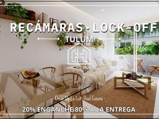 DEPARTAMENTO DE 2 RECÁMARAS LOCK OFF. TULUM. ALBERCA, COWORK, GYM. IDEAL PARA AIRBNB