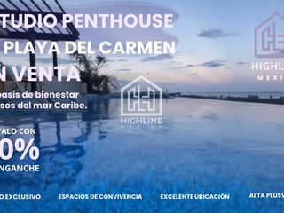 Estudio Penthouse en Venta en Playa del Carmen/ Frente al Mar/ Rooftop/ Alberca propia