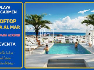 DEPARTAMENTO DE 1 HABITACION CON TERRAZA. PLAYA DEL CARMEN. ROOFTOP, VISTA AL MAR, ALBERCA, GYM.