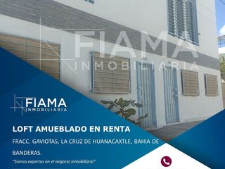 LOFT AMUEBLADO EN RENTA EN FRACC. GAVIOTAS, BAHIA DE BANDERAS. (F)