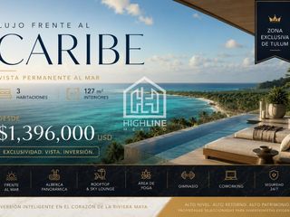 Departamento 3 habitaciones en venta frente al mar con rooftop y alberca panorámica