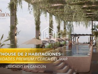 Penthouse de 2 habitaciones en venta en Cancún a 10 min de la playa | con Alberca