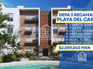 DEPARTAMENTO ECONOMICO EN VENTA PLAYA DEL CARMEN, 3 HABITACIONES, CONDOMINIO, INVERSION, INFONAVIT.