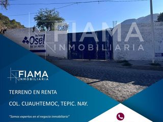TERRENO CON TEJABAN MUY AMPLIO EN RENTA COL. CUAUHTEMOC, TEPIC, NAY. (EL)