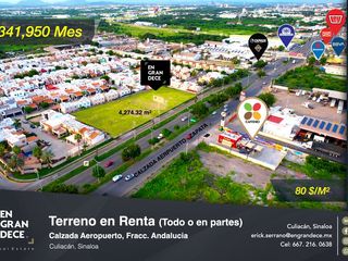 Terreno Comercial en Renta Amplio frente sobre Calzada Aeropuerto
