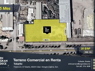 Terreno Industrial Comercial en Renta en el acceso a Tobarito, Ciudad Obregón, Cajeme, Sonora VIC.INM164