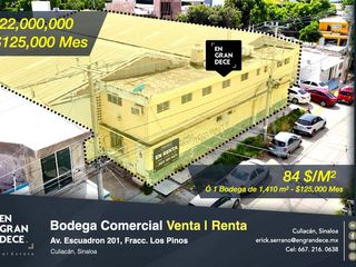 Bodega en Venta o Renta Culiacán Sinaloa Los Pinos Palacio de Gobierno VIC.INM117