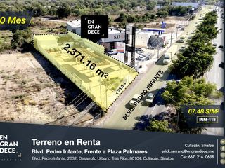 Terreno Comercial en Renta Culiacán Pedro Infante Tres Rios, Zona USE, Sinaloa VIC.INM118