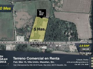 Terreno en Renta en El Pozole, Villa Union, Sinaloa VIC.INM026