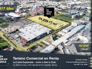 Terreno Comercial en Renta Mazatlán, junto a Sams, Fracc. Alameda, Mazatlán, Sinaloa VIC.INM087