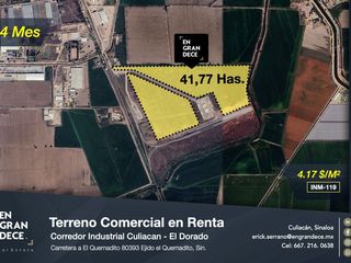Terreno en Renta en El Diez, Ejido El Quemadito en Culiacán Sinaloa VIC.INM119