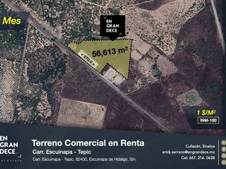 Terreno Comercial en Renta por Carretera Escuinapa, Tepic en Escuinapa, Sinaloa VIC.INM100