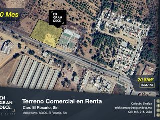 Terreno Comercial en Renta en Valle Nuevo, El Rosario, Sinaloa VIC.INM105